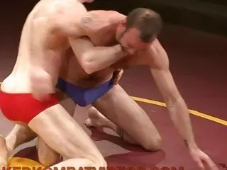 Gay wrestlers duke it out before anal sex