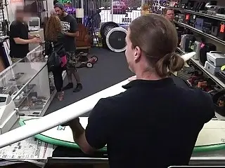 Blonde surfer needs more cash, so he barters with his butt