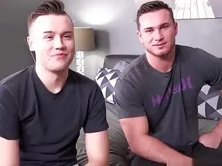Gay beefcakes strip for hardcore anal sex